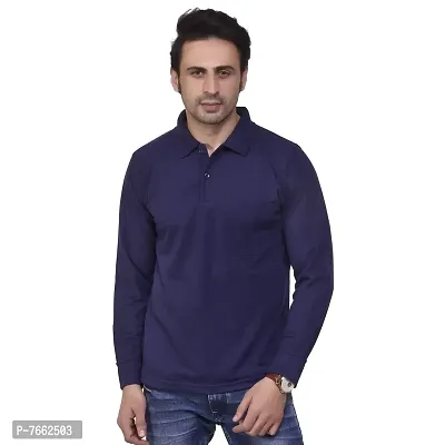 SMAN Stylish Men's Regular Fit Collared Full Sleeve Polo T-Shirt Real Matty Cotton Blend with Pocket for Winter (Multicolors)