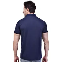 SMAN Men's Polo Regular Fit Half Sleeve Polyester T-Shirt with Side Pocket Combo Pack of 2 | Multicolor | (Medium, Navy Blue)-thumb4