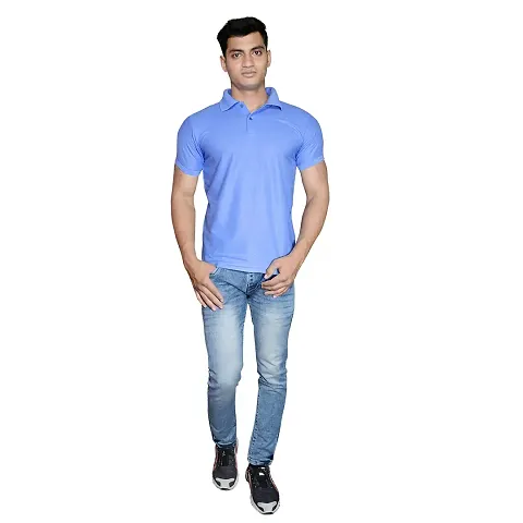 SMAN Men's Solid Slim Fit, Half Sleeve Polo T-Shirt for Causal and Daily use | Maroon, Sky Blue, Navy Blue, Black, Orange, Gray and Green |