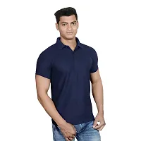 SMAN Men's Solid Polo T-Shirt Slim Fit, Half Sleeve Bottom Neck Collar for Causal and Daily use Combo Pack of 2-thumb1