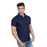 SMAN Men's Solid Polo T-Shirt Slim Fit, Half Sleeve Bottom Neck Collar for Causal and Daily use Combo Pack of 2-thumb4