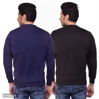 SMAN Round Neck Full Sleeve Men's Sweatshirt for Winter Combos Pack of 2 (Multi Colors)-thumb2