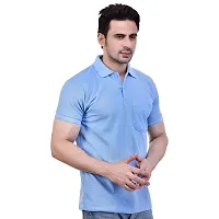 SMAN Men's Polo Regular Fit Half Sleeve Polyester T-Shirt with Side Pocket Combo Pack of 2 | Multicolor |-thumb3