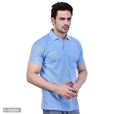 SMAN Men's Polo Regular Fit Half Sleeve Polyester T-Shirt with Side Pocket Combo Pack of 2 | Multicolor |-thumb4