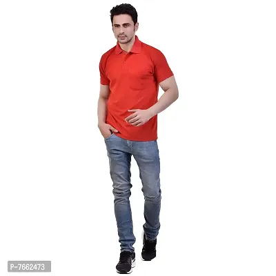 SMAN Stylish Men's Regular fit Half Sleeve Polyester Polo T-Shirt Combo Pack of 2-thumb5