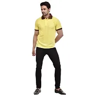 SMAN Men's Polo T-Shirt Regular Fit Polyester Half Sleeve Multi colours of Contrast collar Combo Pack of 2 (Yellow  Black, 2XL)-thumb4