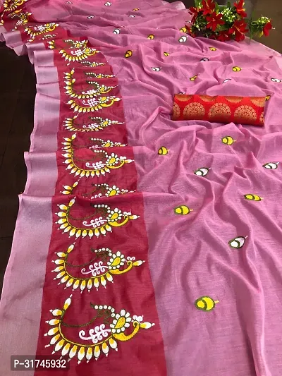 Beautiful Cotton Saree With Blouse Piece For Women