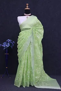 Stylish Chanderi Cotton Embroidery Work Saree-thumb1