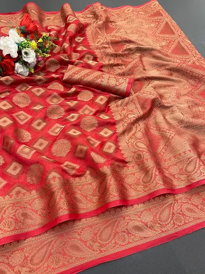 Kanjeevaram Jacquard Sarees with Blouse Piece