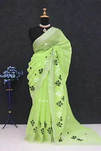 Stylish Chanderi Cotton Embroidery Work Saree-thumb1