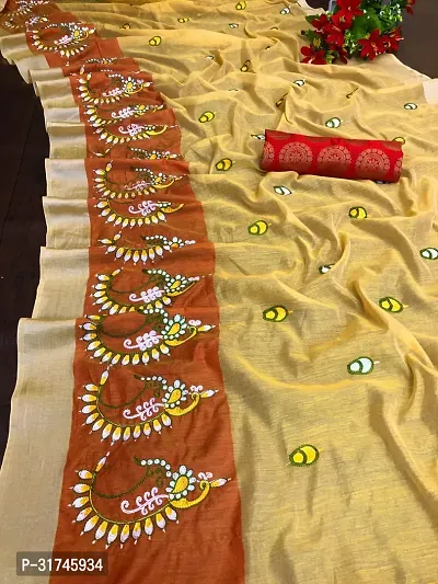 Beautiful Cotton Saree With Blouse Piece For Women