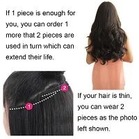 Akashkrishna Black Curly Wavy Hair Extension For Women in 5 Clip Based Hair Extensions-thumb3