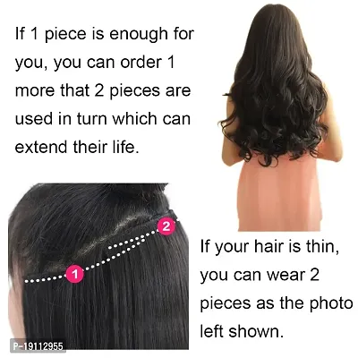 Akashkrishna Black Curly Wavy Hair Extension For Women in 5 Clip Based Hair Extensions-thumb4