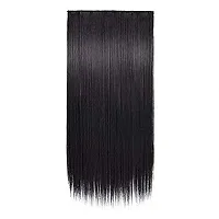 Akashkrishna Straight Black Hair Extensions For Women Girls Synthetic Fiber-thumb1