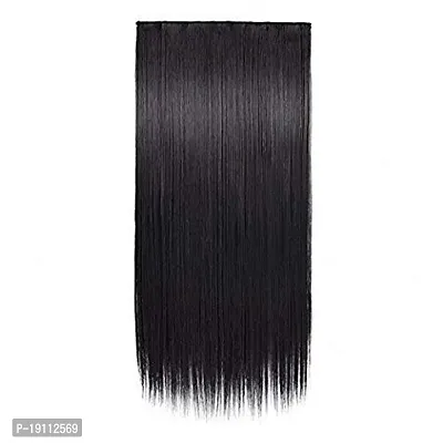 Akashkrishna Straight Black Hair Extensions For Women Girls Synthetic Fiber-thumb2