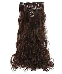 Akashkrishna Hair Curly Extensions For Women Curly/Wavy Hair Extensions Dark Brown, 45 gm Pack of 1-thumb1