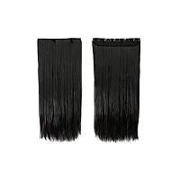 Arrangers 5 Clip based Synthetic Hair Extension Black Color-25 inches-thumb1