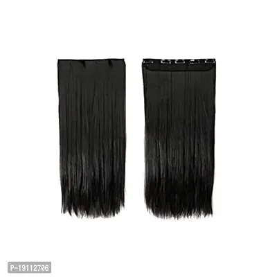 Arrangers 5 Clip based Synthetic Hair Extension Black Color-25 inches-thumb2