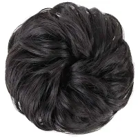 Akashkrishna Hair Bun Extensions messy hair bun Wavy Curly Messy Donut Chignons Hair Piece Wig Hairpiece 2 pcs Black-thumb1