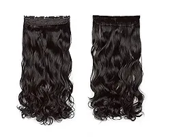 Akashkrishna Hair Women Curly Wavy Hair Extensions Natural Light Brown Curly/Wavy Hair Extensions For Women Synthetic Fiber-thumb1