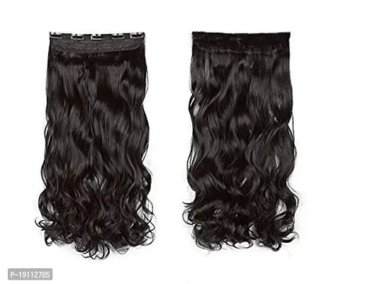 Akashkrishna Hair Women Curly Wavy Hair Extensions Natural Light Brown Curly/Wavy Hair Extensions For Women Synthetic Fiber-thumb2