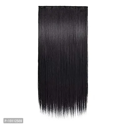 Akashkrishna Straight Black Hair Extensions For Women Girls Synthetic Fiber