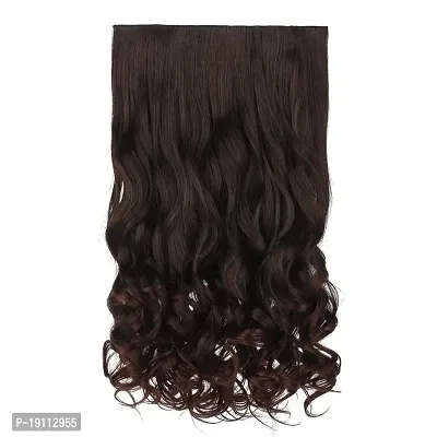 Akashkrishna Black Curly Wavy Hair Extension For Women in 5 Clip Based Hair Extensions-thumb2