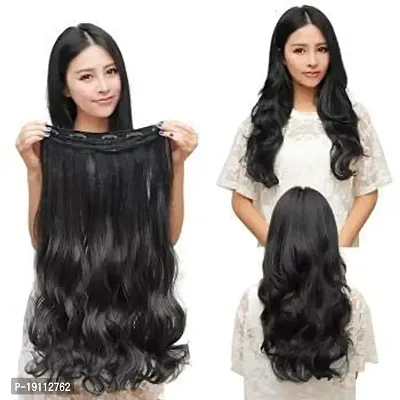Akashkrishna Curly Wavy Hair Extensions For Women To Increase Instant Length And Volume (Black-curly)