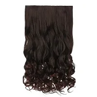 Akashkrishna Stylish Brown Curly Extension Hair Accessories 5 Clips Hair Extension-thumb4