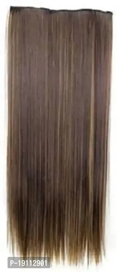 Akashkrishna Straight Synthetic Hair 2 minute Golden highlight Straight Hair Extension-thumb0