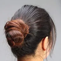 4#-Dark Brown : OneDor? Ladies Synthetic Wavy Curly or Messy Dish Hair Bun Extension Hairpiece Scrunchie Chignon Tray Ponytail (4#-Dark Brown)-thumb2