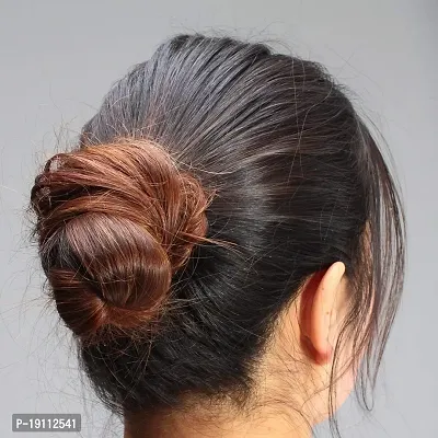 4#-Dark Brown : OneDor? Ladies Synthetic Wavy Curly or Messy Dish Hair Bun Extension Hairpiece Scrunchie Chignon Tray Ponytail (4#-Dark Brown)-thumb3