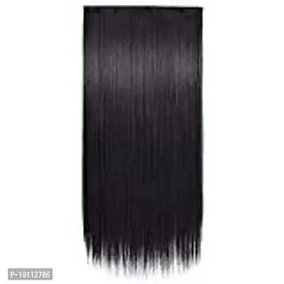 Arrangers 5 Clip based Synthetic Hair Extension Black Color-25 inches-thumb3