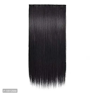 Akashkrishna Straight Black Hair Extensions For Women Girls Synthetic Fiber-thumb3