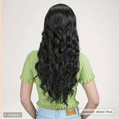 Long Curly and Wavy Hair Wig(Black Color) + 02 Wig Cap Free-thumb4