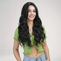 Long Curly and Wavy Hair Wig(Black Color) + 02 Wig Cap Free-thumb4