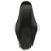 Long Straight Synthetic Natural Brown Full Head Wigs for Women With Middle Part Wig (Pack of 1, Brown)-thumb4