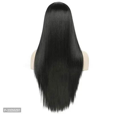 Long Straight Synthetic Natural Brown Full Head Wigs for Women With Middle Part Wig (Pack of 1, Brown)-thumb5