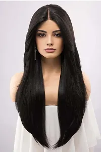 Synthetic Straight Full Head Women Wig Heat Resistant 24 Inches Long Free Wig Cap (Straight)-thumb2