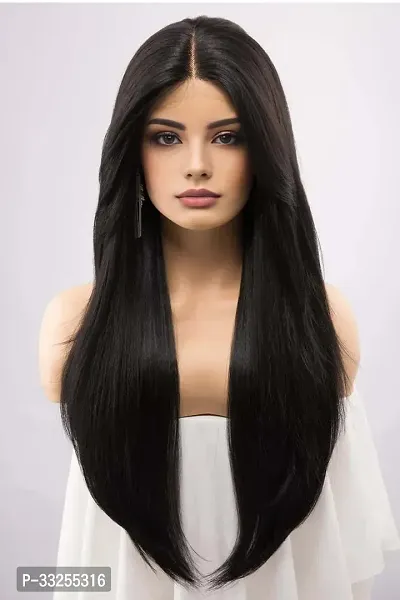 Synthetic Straight Full Head Women Wig Heat Resistant 24 Inches Long Free Wig Cap (Straight)-thumb3