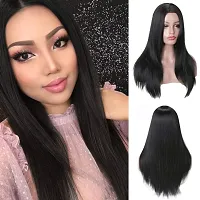 Synthetic Straight Full Head Women Wig Heat Resistant 24 Inches Long Free Wig Cap (Straight)-thumb1