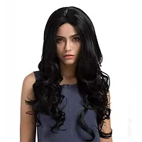 24 Inches Long Black Wig Women Long Hair Curly Wavy Black Wig for Women-thumb3