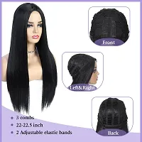 26 Long Black Straight Heat Resistant Synthetic Wig for Women's Hair | Full Head Natural-Looking Wig,-thumb3