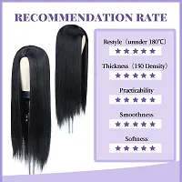 26 Long Black Straight Heat Resistant Synthetic Wig for Women's Hair | Full Head Natural-Looking Wig,-thumb2