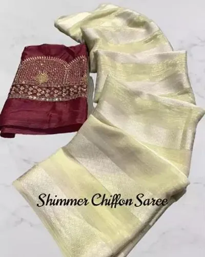 New In Silk Blend Saree with Blouse piece 