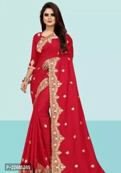 Elegant  Silk Blend Saree with Blouse piece For Women