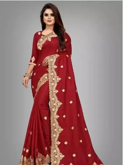 Elegant Silk Blend Saree with Blouse piece For Women