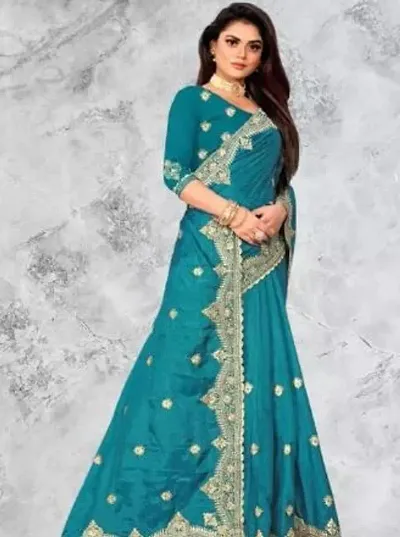 Best Selling Silk Blend Saree with Blouse piece 