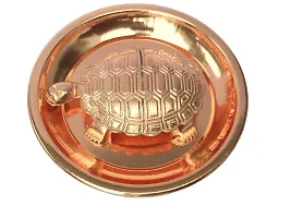 BANSIWAL Copper Good Luck Feng Shui Metal Tortoise Turtle Plate Yantra Vastu for Home Decor, Golden, Plate Size 4-inch Copper Yantra (Plate Size 10cm)-thumb1