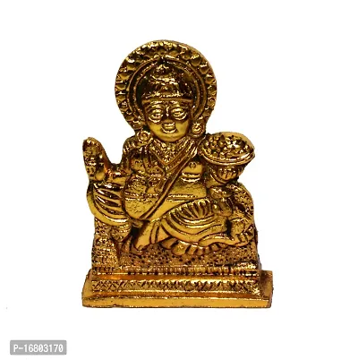 BANSIGOODS Gold Plated Metal Lord KUBER KUBERA VAISRAVANA EKAKSIPINGALA RAJA Statue Idol